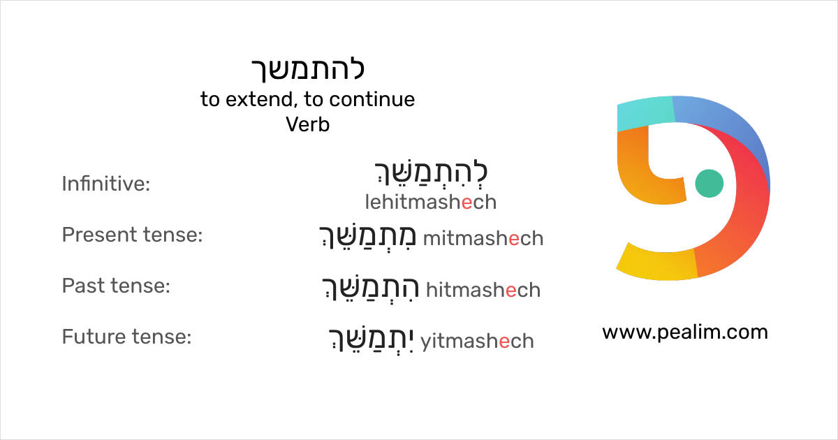 להתמשך to extend, to continue Hebrew conjugation tables