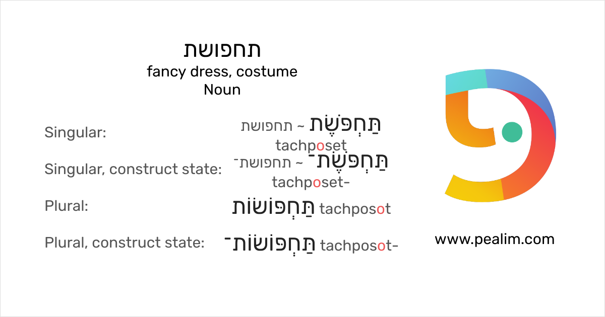 תחפושת fancy dress, costume Hebrew conjugation tables