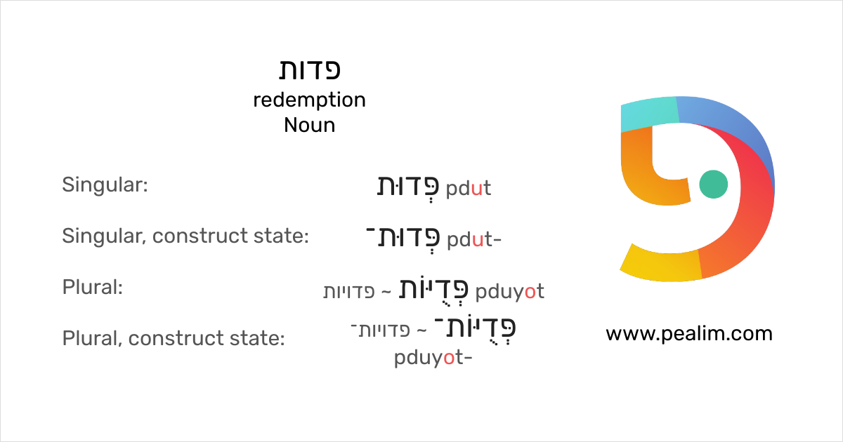 פדות redemption Hebrew conjugation tables