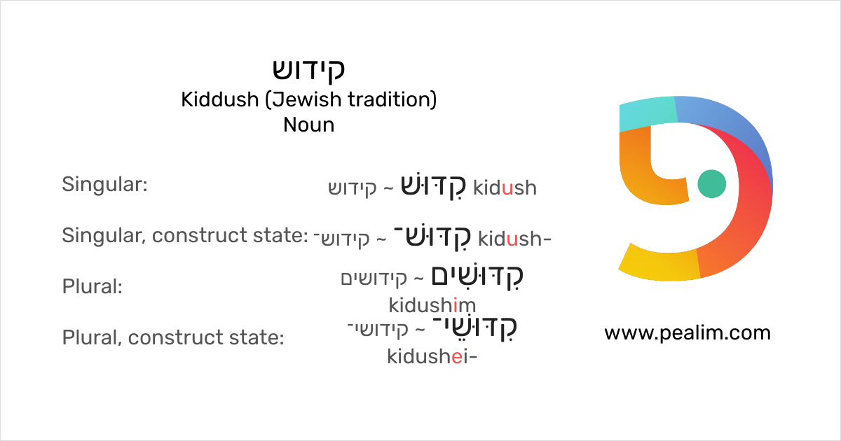 קידוש Kiddush (Jewish tradition) Hebrew conjugation tables