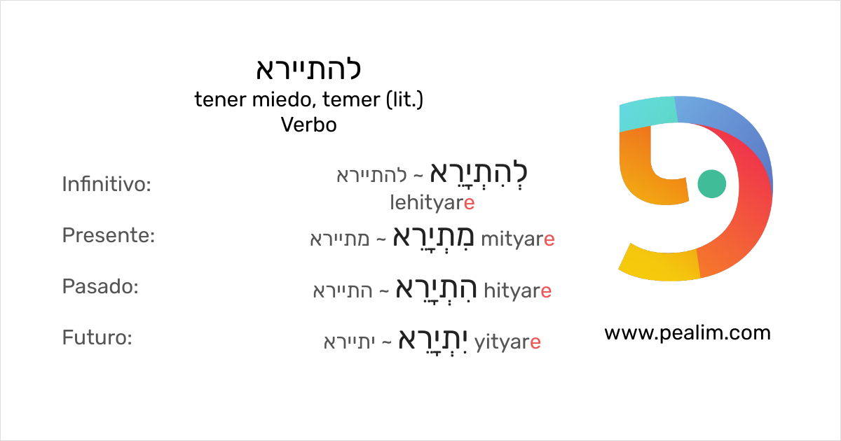להתיירא tener miedo, temer (lit.) Tablas de conjugación en hebreo