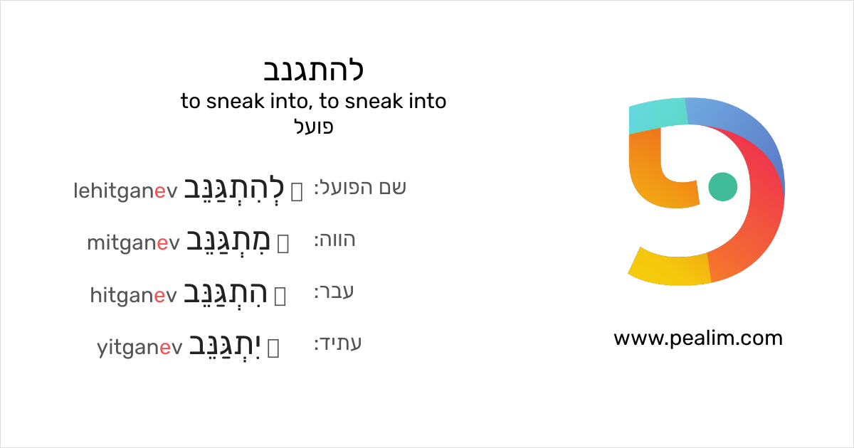 להתגנב – to sneak into, to sneak into – טבלאות הנטייה בעברית